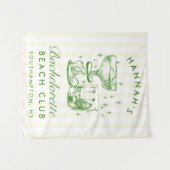 Retro Modern Yellow & Green Bachelorette Weekend タペストリー (正面(横))