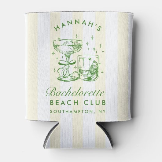 Retro Modern Yellow & Green Bachelorette Weekend 缶クーラー (正面)