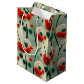 Retro Mohnblumen Mittlere Geschenktüte ミディアムペーパーバッグ (裏面アングル)