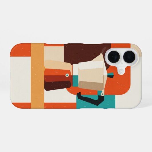 Retro Moka Pot iPhone 16ケース (裏面横)