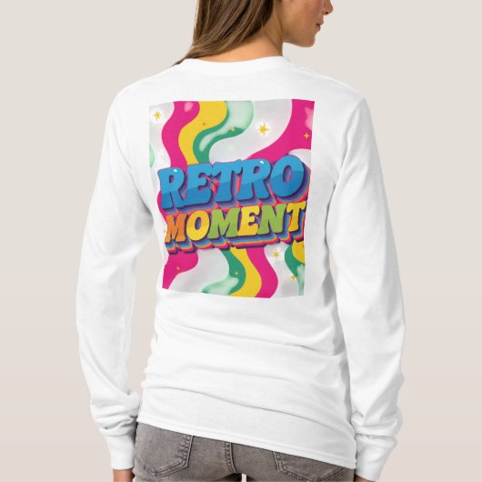 Retro Moment - Groovy Vibe Women's Long Sleeve Tee Tシャツ (裏面)