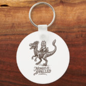 Retro Mongo Is Appalled Princess Cat Riding Dinosa キーホルダー (正面)