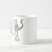 Retro Mongo Is Appalled Princess Cat Riding Dinosa コーヒーマグカップ (正面左)