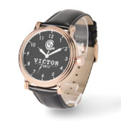 Retro   Monogram names black 腕時計 (傾斜)