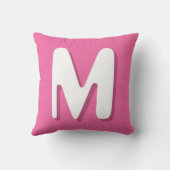 Retro Monogram Pink White クッション (裏面)