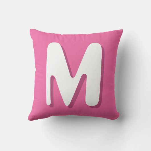 Retro Monogram Pink White クッション (裏面)