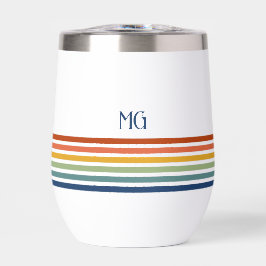Retro Monogrammed Minimalist Stripes