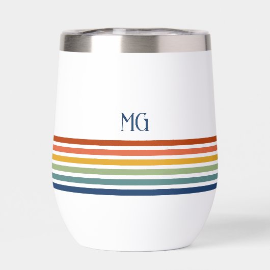 Retro Monogrammed Minimalist Stripes (背面)