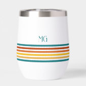 Retro Monogrammed Minimalist Stripes (背面)