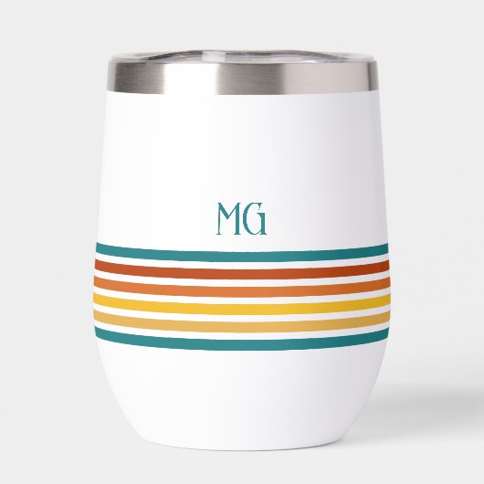 Retro Monogrammed Minimalist Stripes (背面)