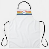 Retro Monogrammed Minimalist Stripes エプロン (正面)