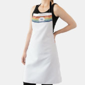 Retro Monogrammed Minimalist Stripes エプロン (インサイチュ)