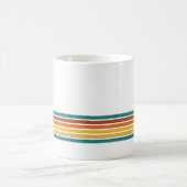 Retro Monogrammed Minimalist Stripes コーヒーマグカップ (中央)