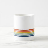 Retro Monogrammed Minimalist Stripes コーヒーマグカップ (中央)