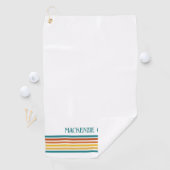 Retro Monogrammed Minimalist Stripes ゴルフタオル (インサイチュ)