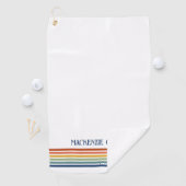 Retro Monogrammed Minimalist Stripes ゴルフタオル (インサイチュ)