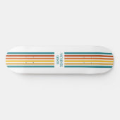 Retro Monogrammed Minimalist Stripes スケートボード (横)