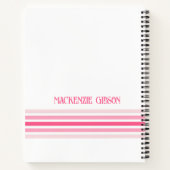 Retro Monogrammed Minimalist Stripes ノートブック (裏面)