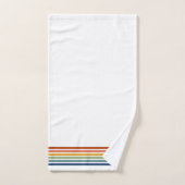 Retro Monogrammed Minimalist Stripes バスタオルセット (ハンドタオル)