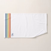 Retro Monogrammed Minimalist Stripes バスタオルセット (ハンドタオル)