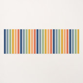 Retro Monogrammed Minimalist Stripes ヨガマット (裏面(横))