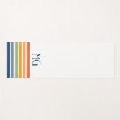 Retro Monogrammed Minimalist Stripes ヨガマット (正面(横))