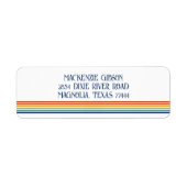 Retro Monogrammed Minimalist Stripes ラベル (正面)