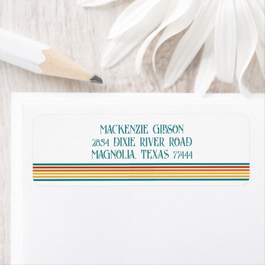 Retro Monogrammed Minimalist Stripes ラベル (インサイチュ)