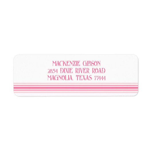 Retro Monogrammed Minimalist Stripes ラベル (正面)