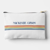 Retro Monogrammed Minimalist Stripes Accessory Bag アクセサリーポーチ (裏面)