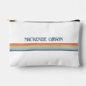 Retro Monogrammed Minimalist Stripes Accessory Bag アクセサリーポーチ (正面)