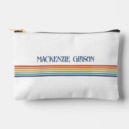 Retro Monogrammed Minimalist Stripes Accessory Bag アクセサリーポーチ