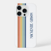 Retro Monogrammed Minimalist Stripes iPhoneケース (裏面)