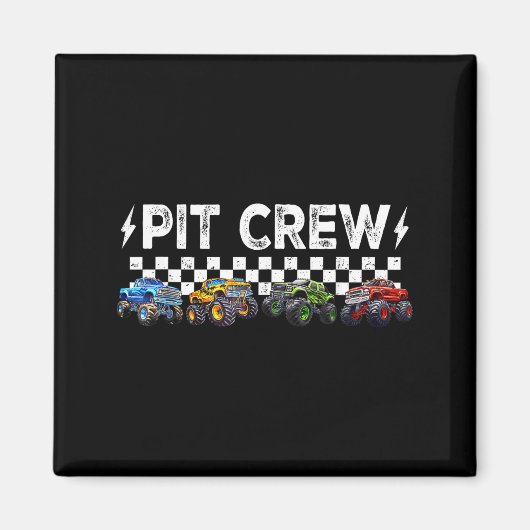 Retro Monster Truck Family T Crew Matching Birthda マグネット (正面)