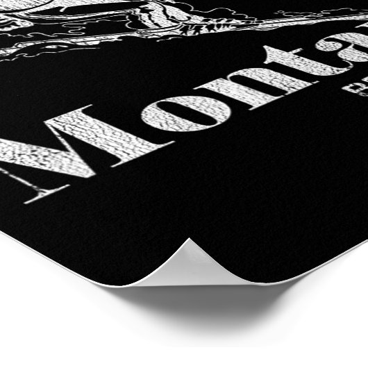 Retro Montana Bridger Bowl Skiing Tee  ポスター (角)