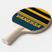 Retro Moonlit Tide Horizon Striping with Name 卓球ラケット (正面アングル)