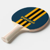 Retro Moonlit Tide Pin Stripes with Name 卓球ラケット (正面アングル)