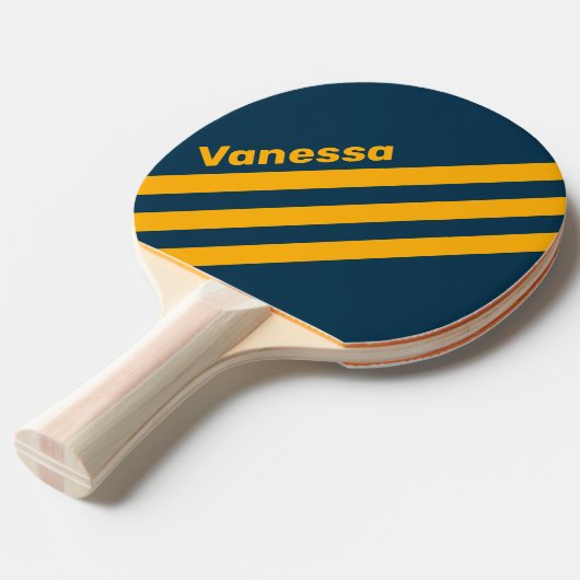 Retro Moonlit Tide Three Angled Striping with Name 卓球ラケット (正面アングル)