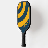 Retro Moonlit Tide Three Circle Stripe with Name ピックルボールラケット (左)