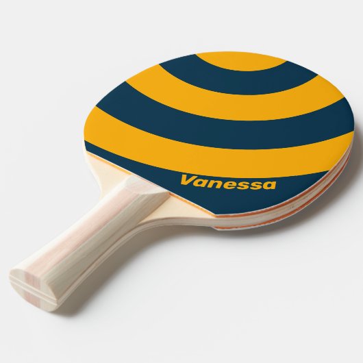 Retro Moonlit Tide Three Circle Stripe with Name 卓球ラケット (正面アングル)