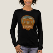 Retro Mosaic Berlin Brandenburg Gate Logo T-Shirt トライブレンドTシャツ (正面)