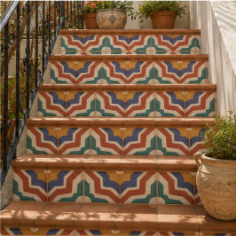 Retro Mosaic Mid Century Geometric Mediterranean タイル