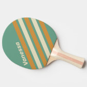 Retro Moss Angled Striping with Name 卓球ラケット (横)