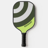 Retro Moss Fade Circle Stripe with Name ピックルボールラケット (裏面)