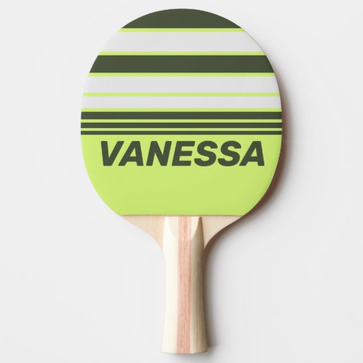 Retro Moss Fade Horizon Striping with Name 卓球ラケット (正面)
