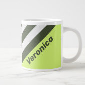 Retro Moss Fade Stripes with Name ジャンボコーヒーマグカップ (右)