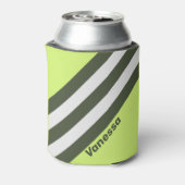 Retro Moss Fade Stripes with Name 缶クーラー (缶裏面)