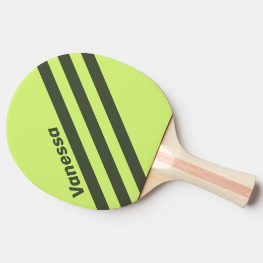 Retro Moss Fade Three Angled Striping with Name 卓球ラケット (横)