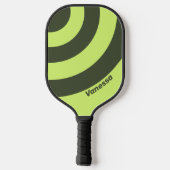 Retro Moss Fade Three Circle Stripe with Name ピックルボールラケット (裏面)