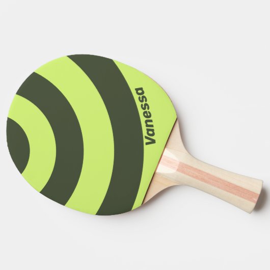 Retro Moss Fade Three Circle Stripe with Name 卓球ラケット (横)